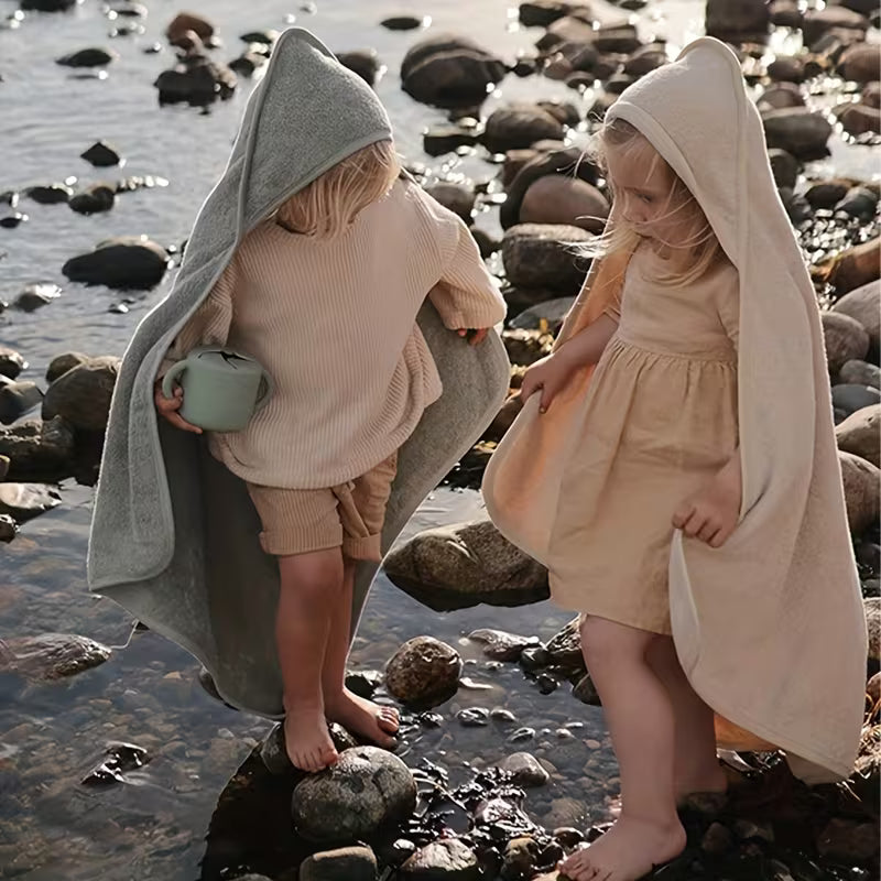 Beebi vannirätik ja kapuutsiga hommikumantel, 0-3-aastastele lastele 80x80