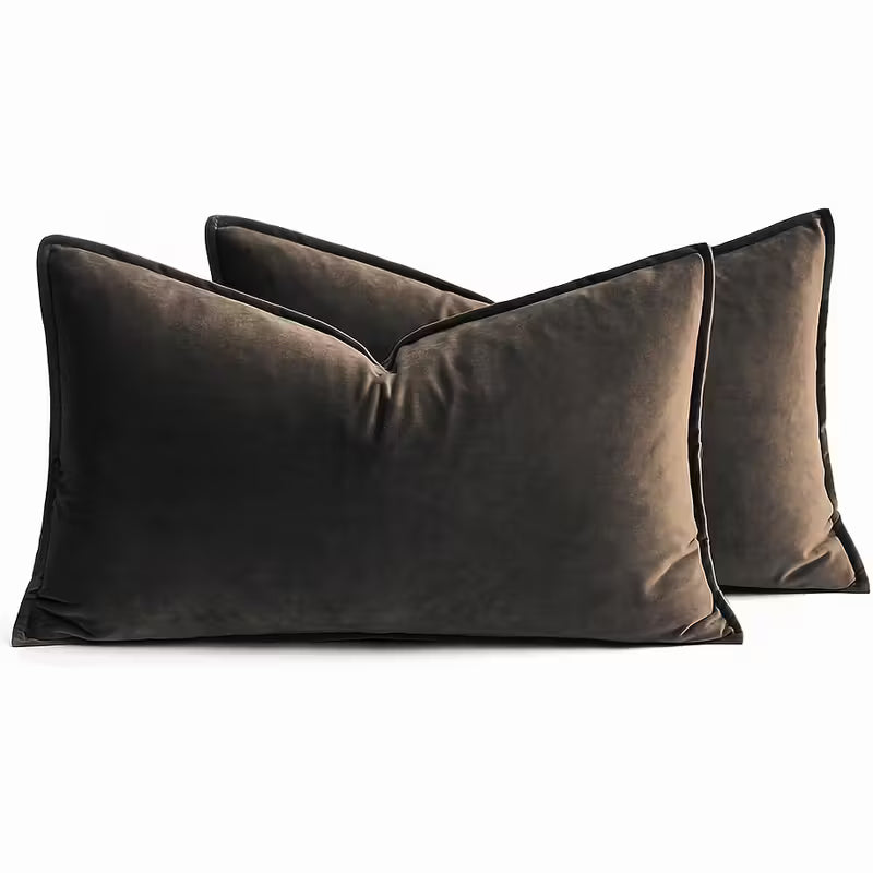 2 tk, Dekoratiivne sametist 30,48x50,8 cm padjaümbris ääristega