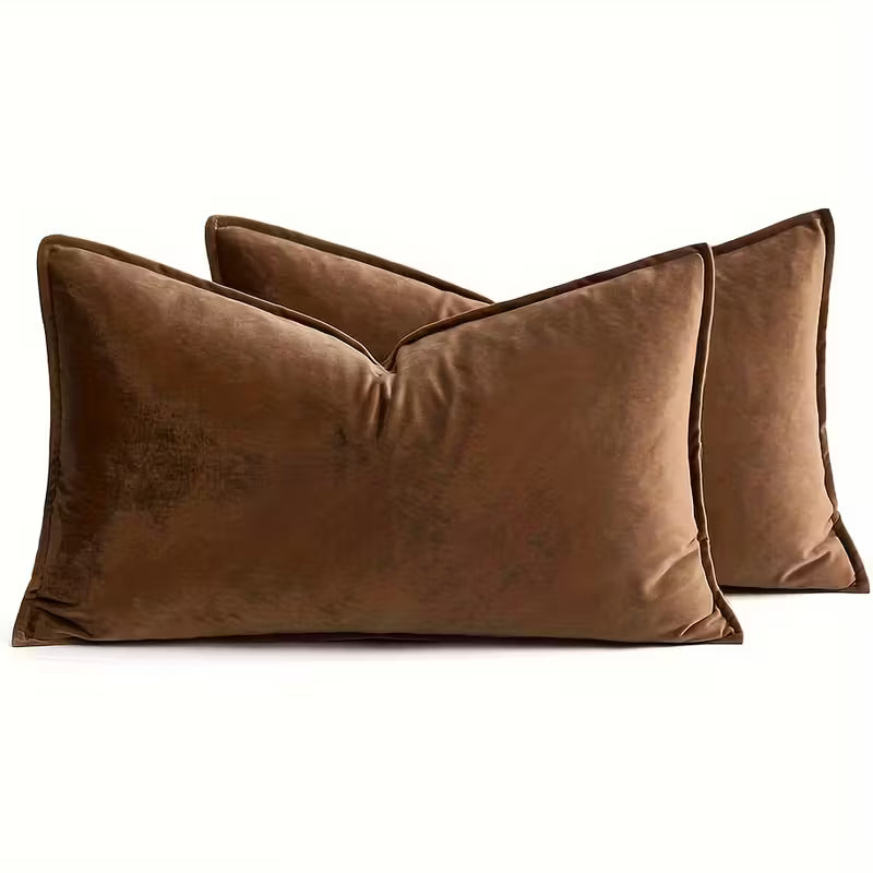 2 tk, Dekoratiivne sametist 30,48x50,8 cm padjaümbris ääristega