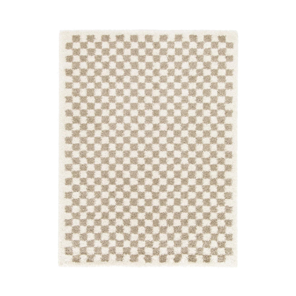 Soft and comfortable checkered high pile rug