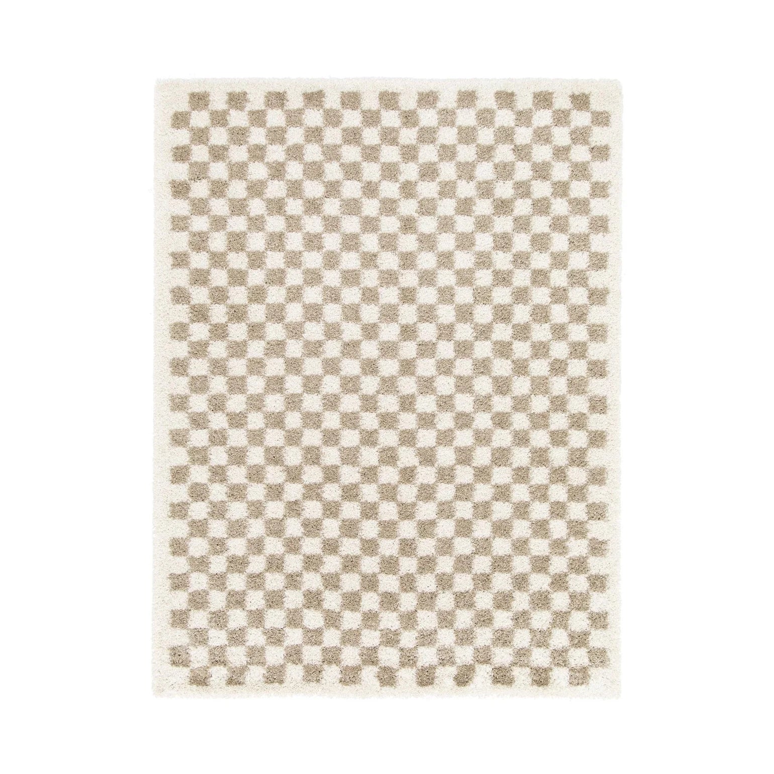 Soft and comfortable checkered high pile rug