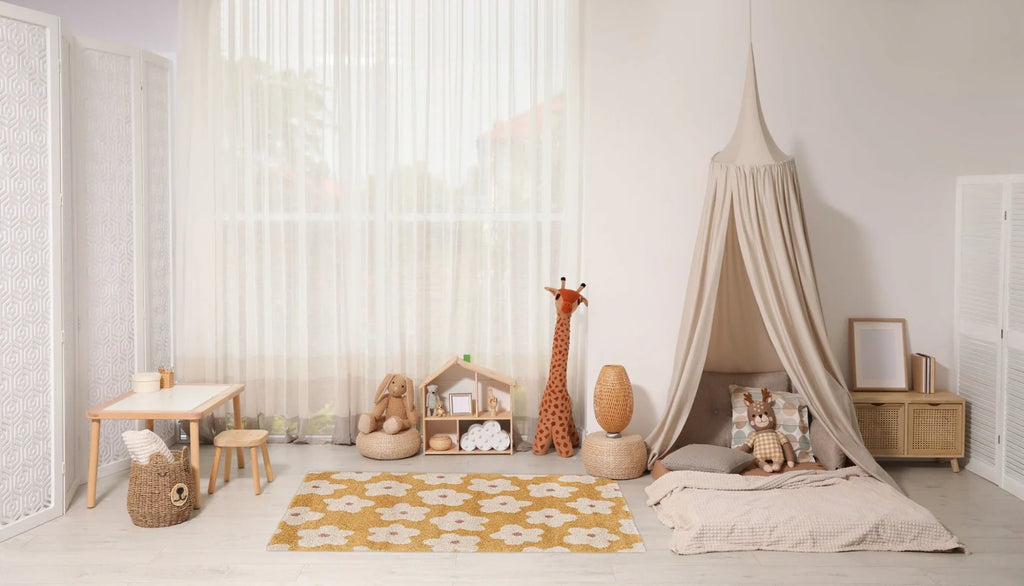 Thick and comfortable children's rug FLOWERS